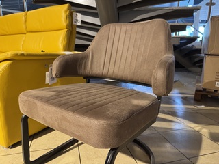 Fauteuil, stone stof, zwart metalen onderstel